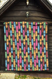 Skate Board Pattern Print Design 02 Premium Quilt