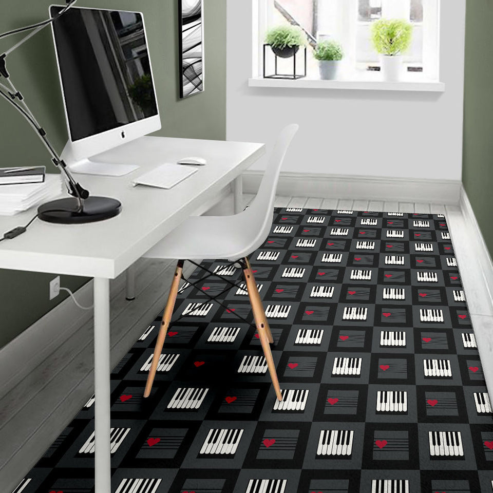 Piano Pattern Print Design 05 Area Rug