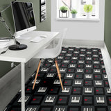 Piano Pattern Print Design 05 Area Rug