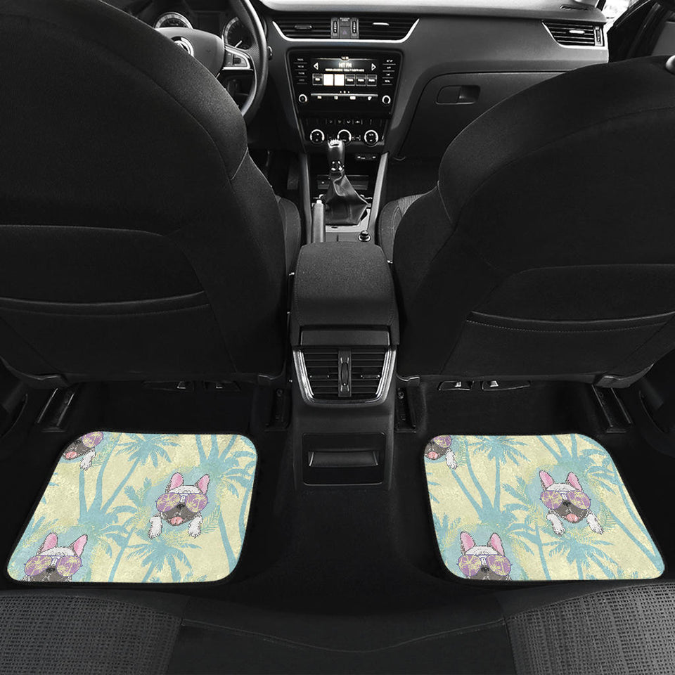 French Bulldog Hawaii Blackground Front And Back Car Mats