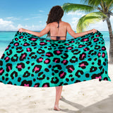 Green Leopard Skin Print Pattern Sarong