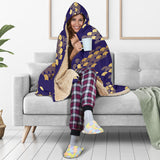 Beautiful Japanese Fan Pattern Hooded Blanket