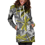 Hand Drawn Dragonfly Pattern Women'S Hoodie Dress