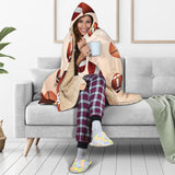 American Football Ball Design Pattern Hooded Blanket