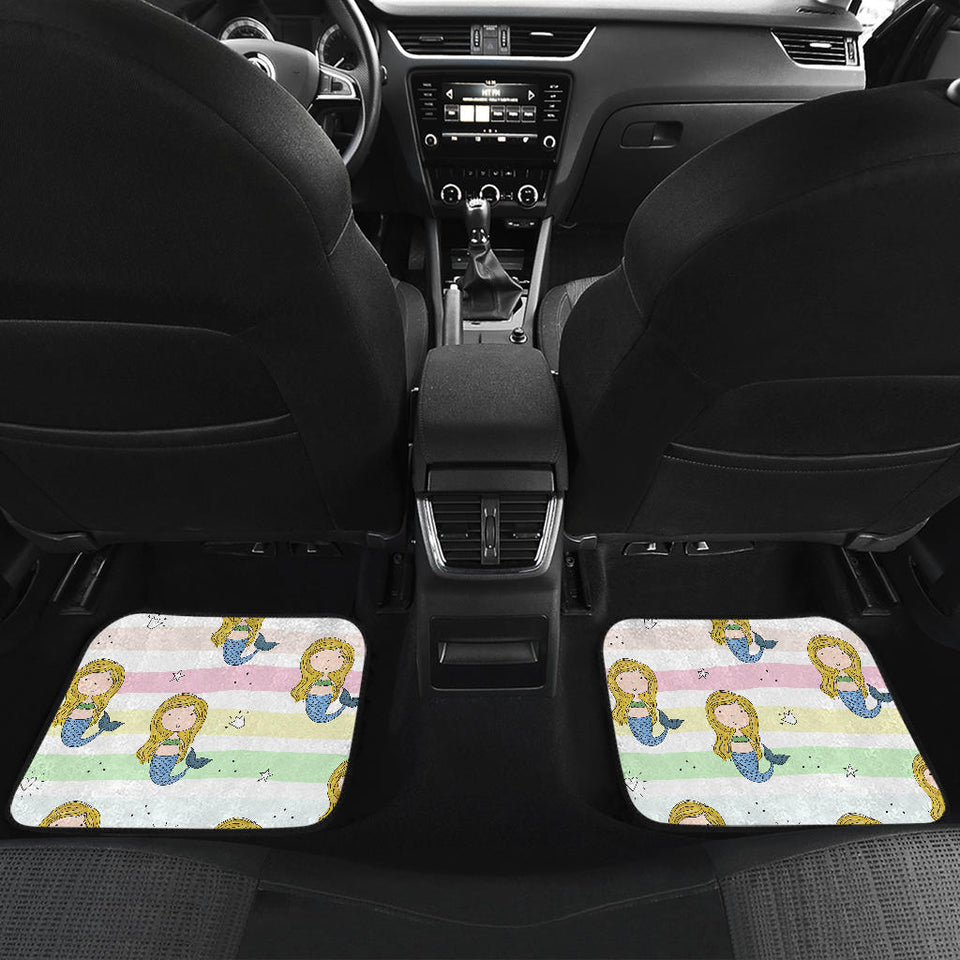 Cute Hand Drawn Mermaid Front And Back Car Mats