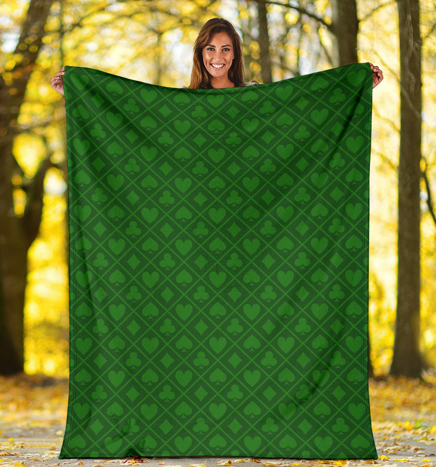 Casino Cards Suits Pattern Print Design 04 Premium Blanket