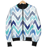 Zigzag  Chevron Blue Pattern Women'S Bomber Jacket