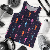 Watercolor colorful seahorse pattern Men Tank Top