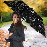Hand Drawn Space Rocket Star Planet Umbrella