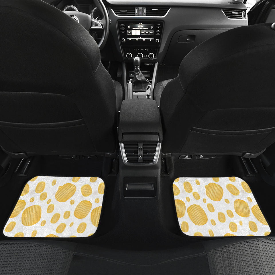 Potato Chips Pattern Print Design 03 Front and Back Car Mats