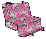 Chameleon Lizard Pattern Pink Background Dog Car Seat Covers