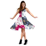 Teddy Bear Pattern Print Design 03 Sleeveless Midi Dress