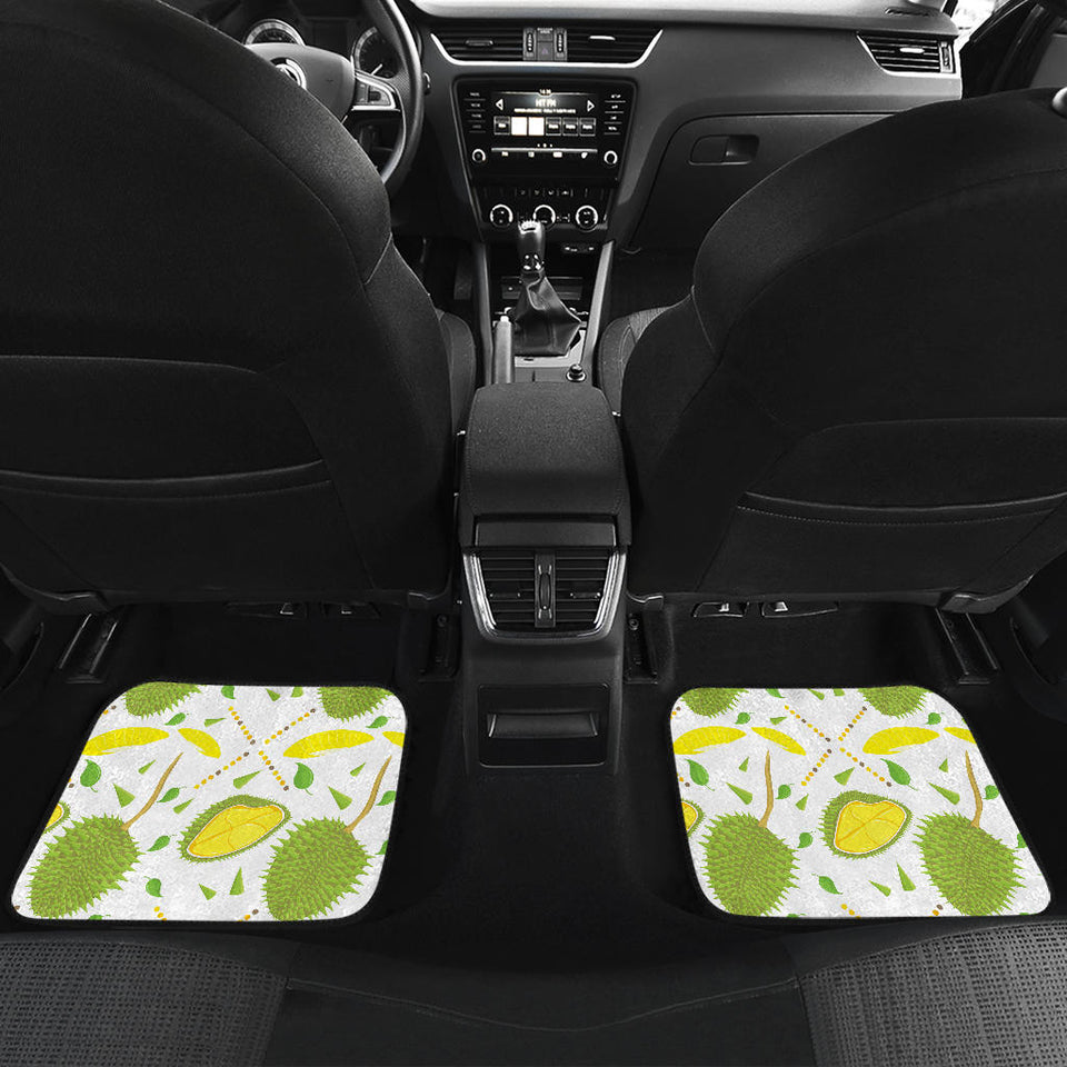 Durian Pattern Background Front And Back Car Mats