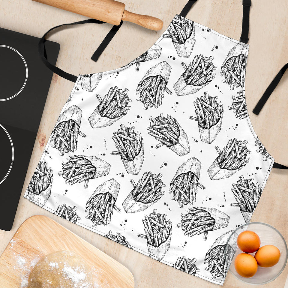 Hand Drawn French Fries Pattern Adjustable Apron