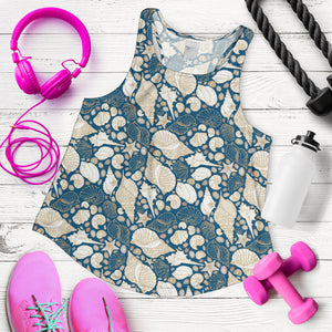 Shell Polynesian Tribal design pattern Women Racerback Tank Top