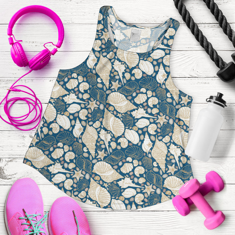 Shell Polynesian Tribal design pattern Women Racerback Tank Top