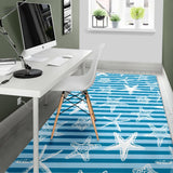 Starfish Blue Blackground Area Rug