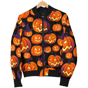 Halloween Pumpkin Pattern Women'S Bomber Jacket