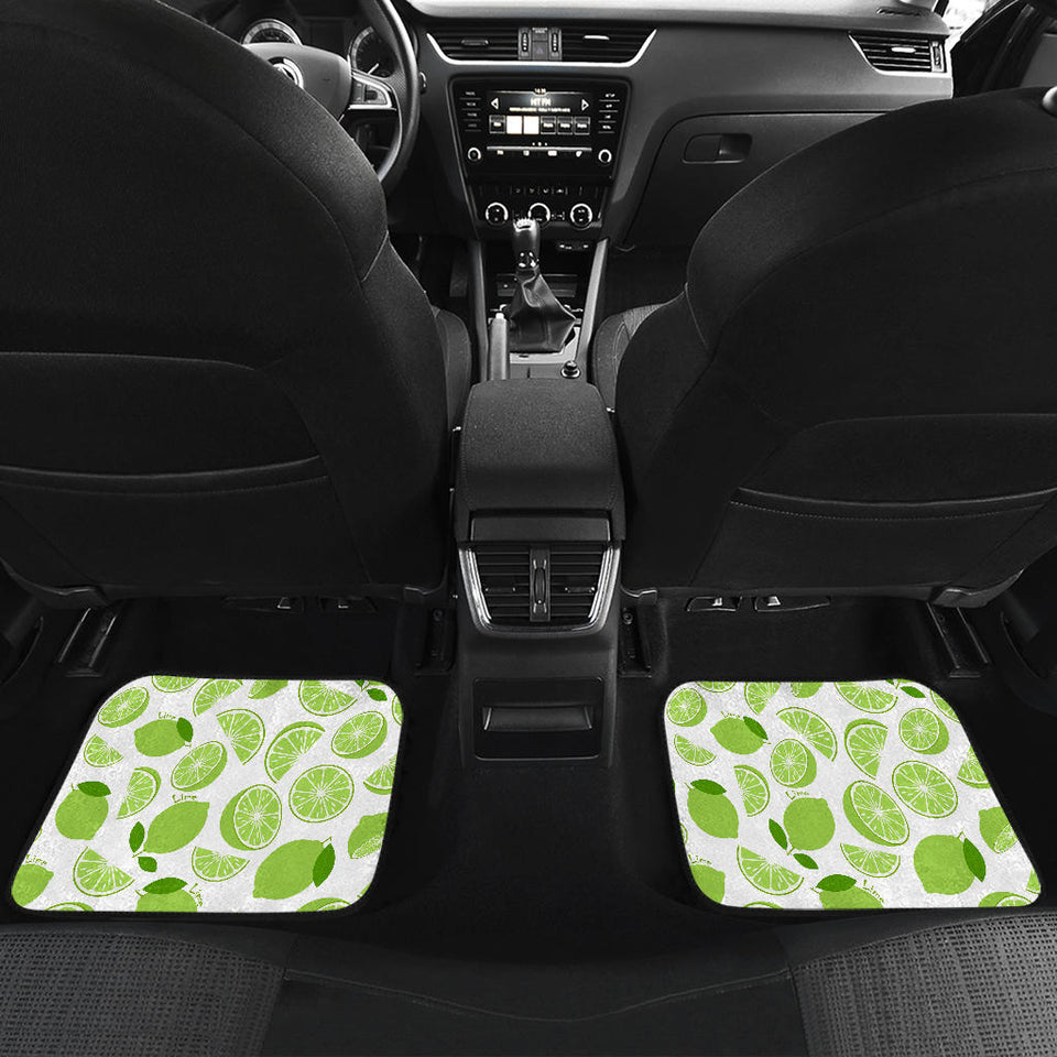 Lime Design Pattern Front And Back Car Mats