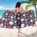 Dragon Fruits Dark Blue Background Sarong
