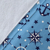 Anchors Rudder Compass Star Nautical Pattern Premium Blanket