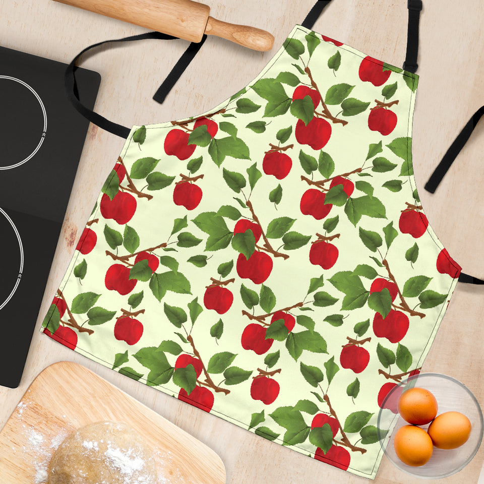Red Apples Leaves Pattern Adjustable Apron