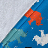 Colorful Rhino Pattern Premium Blanket