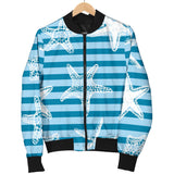 Starfish Blue Blackground Men'S Bomber Jacket