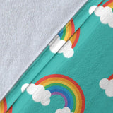 Rainbow Pattern Green Background Premium Blanket