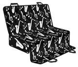 Saxophone Music Notes Treble Clef Black White Theme Dog Car Seat Covers
