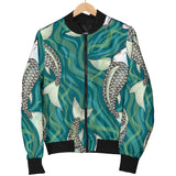 Koi Fish Carp Fish Lotus Pattern Women'S Bomber Jacket