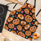 Pumpkin Flowers Spiderweb Halloween Theme Adjustable Apron