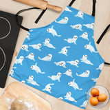Cute Sea Lion Seal Pattern Background Adjustable Apron