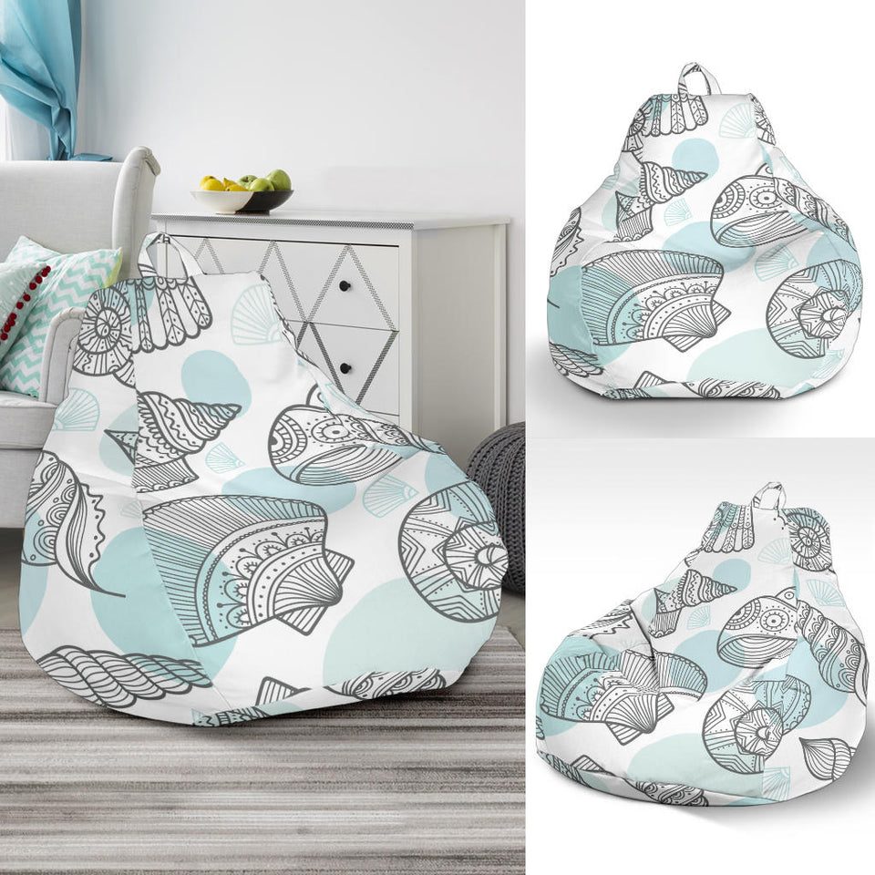 Shell Polynesian Tribal  Bean Bag Cover