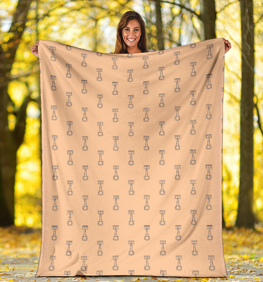 Engine Piston Cream Background Pattern Print Design 04 Premium Blanket