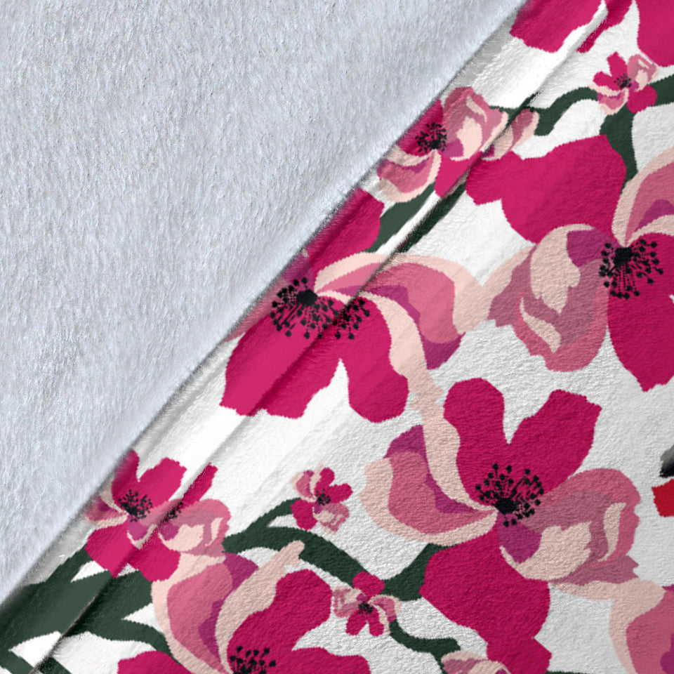 Toucan Flower Design Pattern Premium Blanket