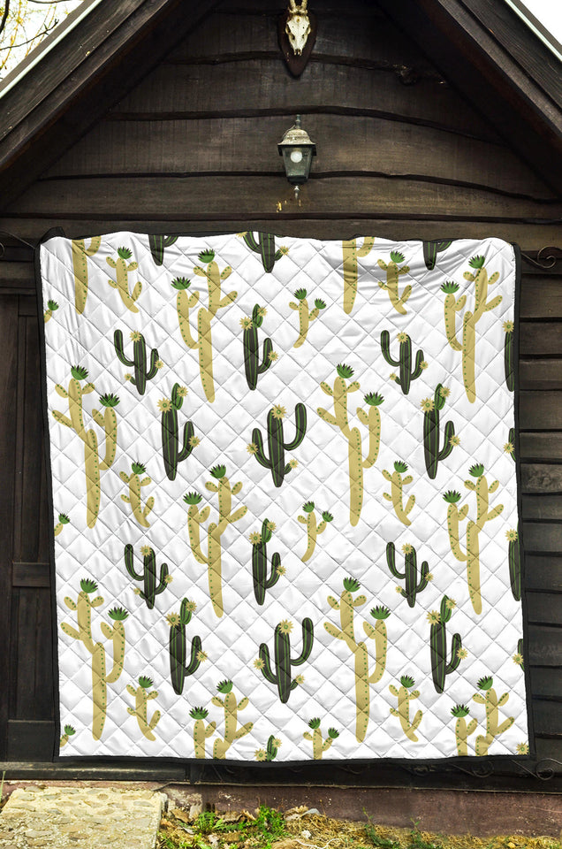 Cute Cactus Pattern Premium Quilt