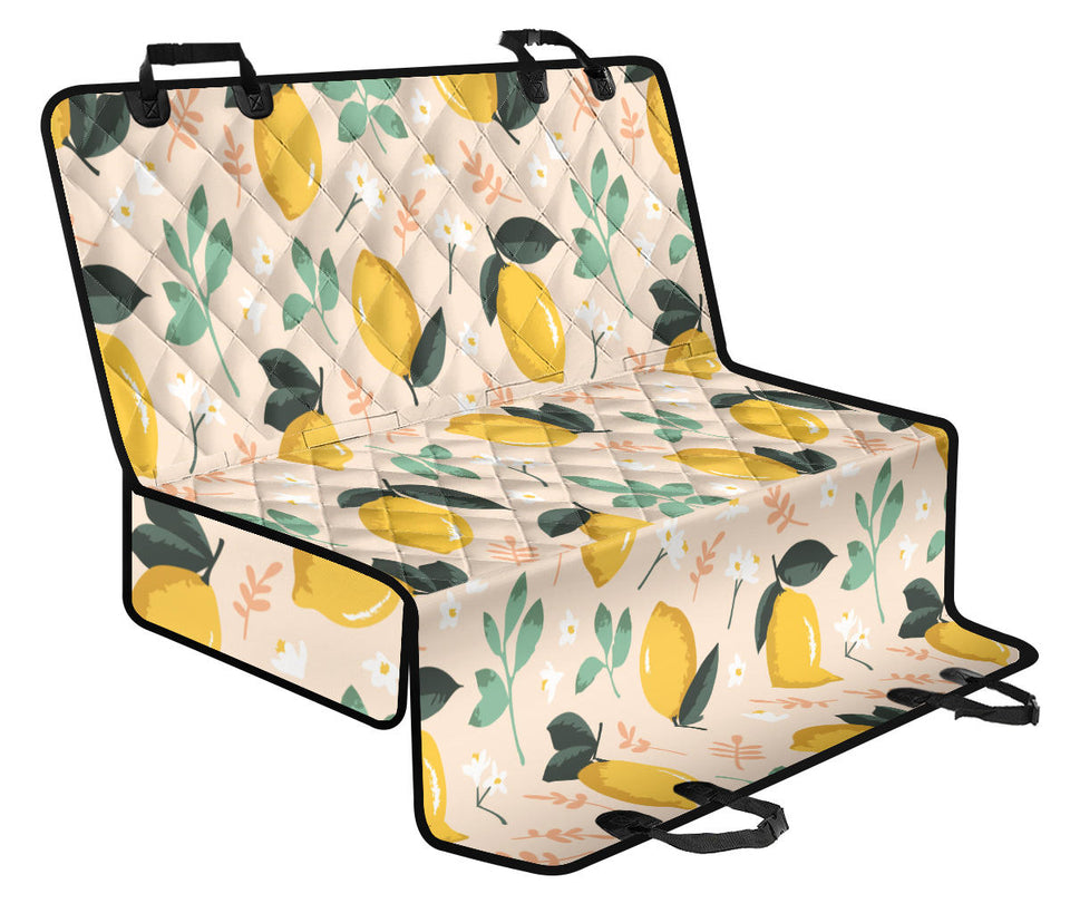 Lemon Flower Leave Pattern Dog Car Seat Covers