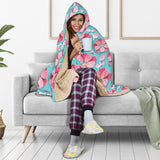 3D Sakura Cherry Blossom Pattern Hooded Blanket