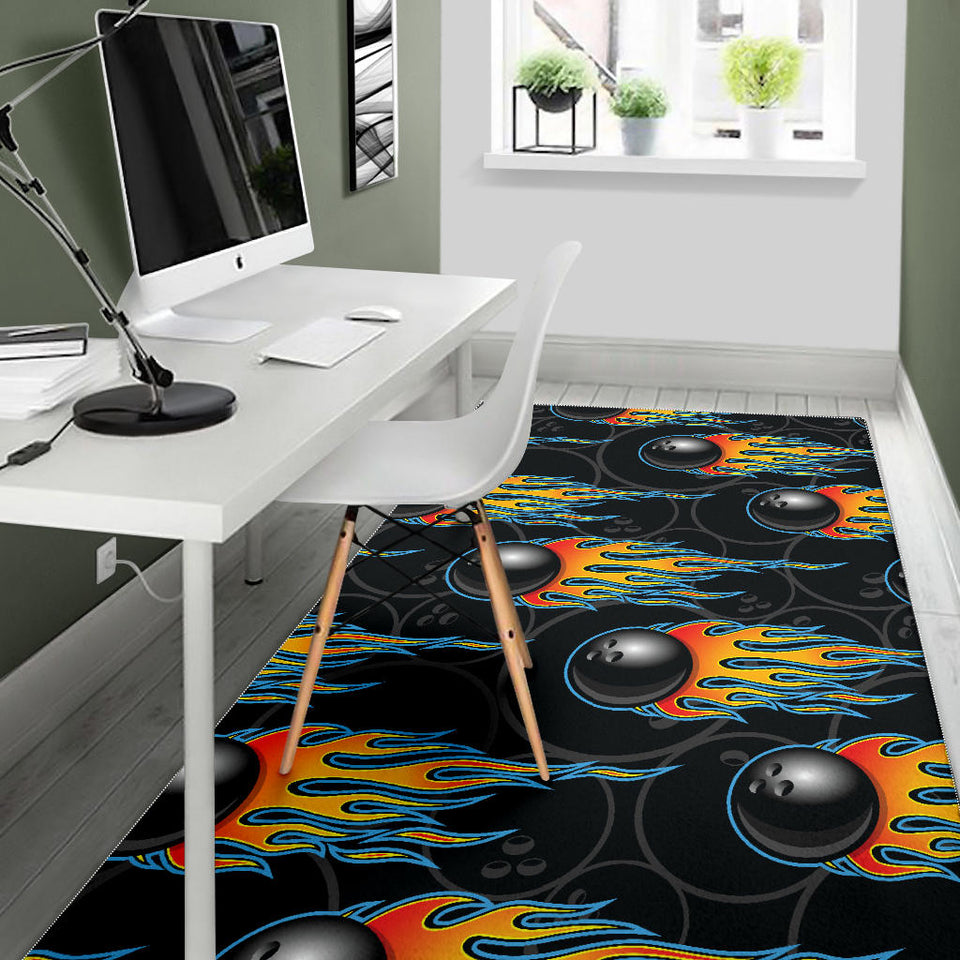 Bowling Balls Flame Pattern Area Rug