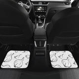 Garlic Pattern Black White Front And Back Car Mats