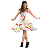 Waterclor Boomerang Australian Aboriginal Ornament Sleeveless Midi Dress