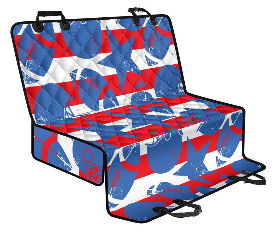 American Football Ball Star Stripes Pattern Dog Car Seat Covers