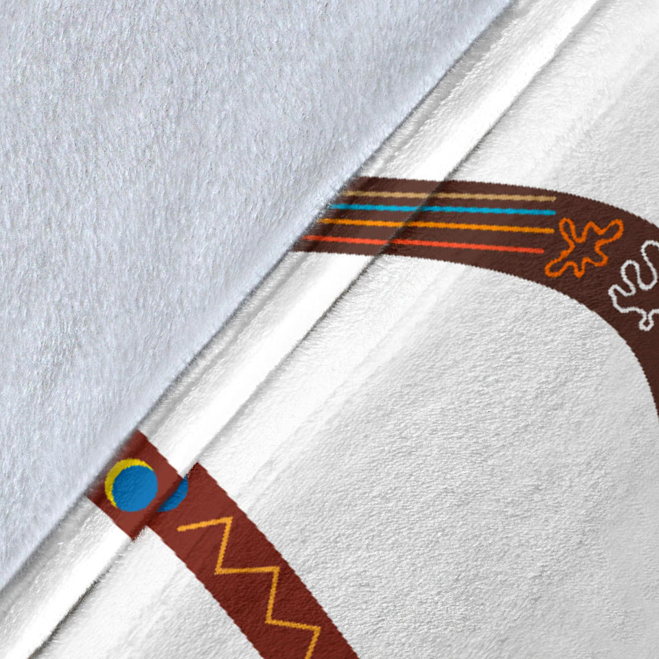 Boomerang Australian Aboriginal Ornament Pattern Premium Blanket