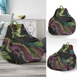 Dragons Flower Pattern Bean Bag Cover
