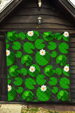 Frog Waterlily Pattern Premium Quilt