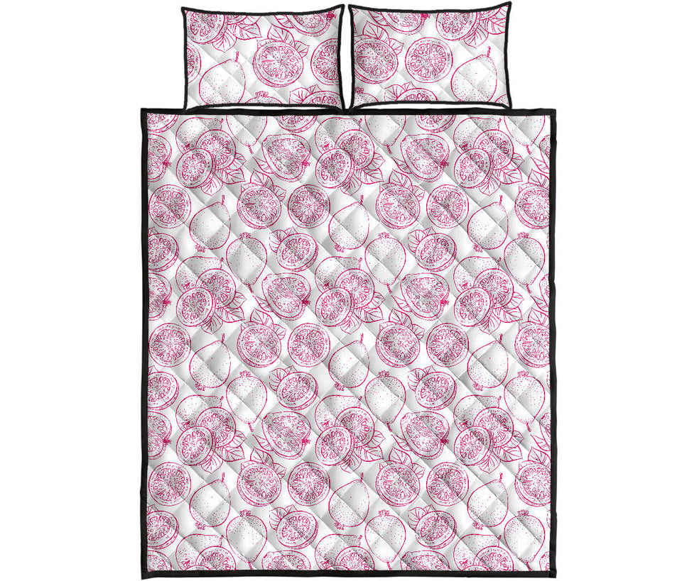 Sketch guava pattern Quilt Bed Set