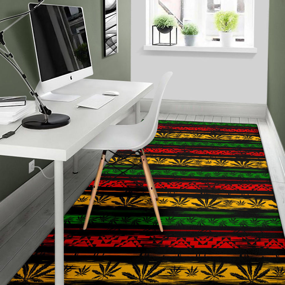 Canabis Marijuana Weed Pattern Print Design 04 Area Rug