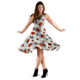 Ladybug Pattern Print Design 05 Sleeveless Midi Dress