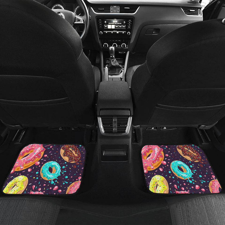 Colorful Donut Glaze Pattern Front And Back Car Mats